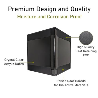 Premium PVC Reptile Enclosure, 40 Gallon, Easy Assembly, Moisture-Proof, Heat Retention, Sliding Doors, Ventilation, Bio-Active Setups, Non-Reflective Black Finish, Made in USA (Clear Brace) - color: Clear Brace