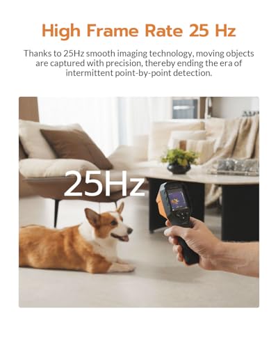 GT14S Thermal Imaging Camera with Edge Enhancement, Thermometer Mode | Infrared Camera -4°F to 1202°F Range, 240g Compact Design, 25Hz Image Frequency, 14H Runtime for HVAC/Home Inspection