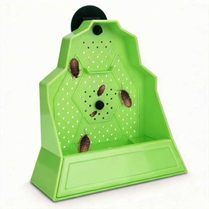 Reptile Anti-Escape Feeding Bowl, Wall-Mounted Corner Hunting Bowl | with Suction Cup Reptile Slow Feeder for Terrarium, Bearded Dragon, Chameleon, Lizard, Gecko, Frog (5.2 Inch Small)