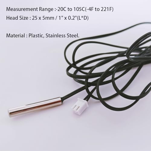 4pcs 10K Thermistor 3 M, 3950 NTC 10K Thermistor Temperature Sensor Probe, Stainless Steel NTC 10K Temp Sensor Probe use for Water Dispenser/Refrigerators/Freezers,etc. - style: 4pcs NTC 10K 3950 Thermistor 3 Meter