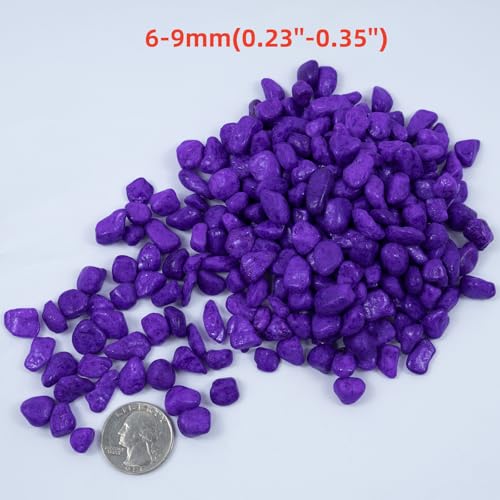 Colored Aquarium Gravel, Colorful Pea Gravel,Garden Rocks,Decorative Stones Rocks for Fish Tank,Aquarium,Fairy Garden Decor,Planters,Vase Fillers,Landscaping,1 Pound (Purple, 6-9mm) - color: Purple, size: 6-9mm