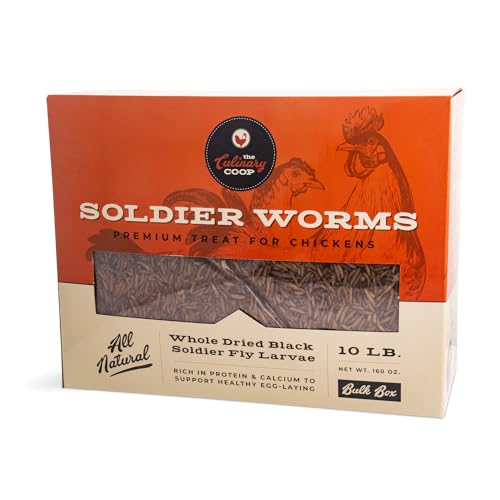 Fluker's Culinary Coop Bulk Dried Soldierworms, Premium Organic Dried Soldierworms for Chickens-High Protein & Omega3 Chicken Feed for Wild Birds, Reptile,& Chicken Treats for Laying Hens, 10lbs - size: 10 pound (Pack of 1)