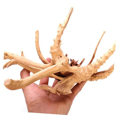 POPETPOP 2pcs Natural Aquarium Decor Driftwood Ornaments for Fish Tanks and Reptile Terrariums Safe Wood Decorations for Aquatic and Garden Display
