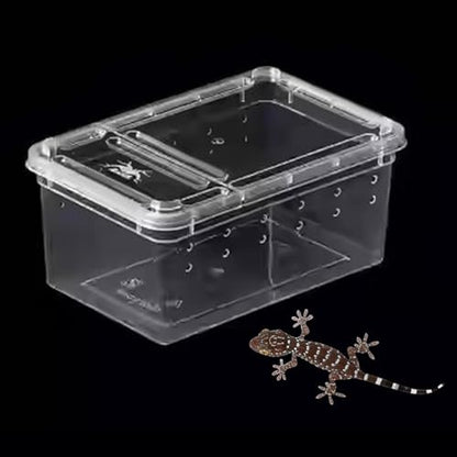 Reptile Breeding Case Feeding Box Transparent Transport Hatchling Cage Lightweight PP Material Suitable for breeding Reptiles Outdoor, Style A - size: Style A