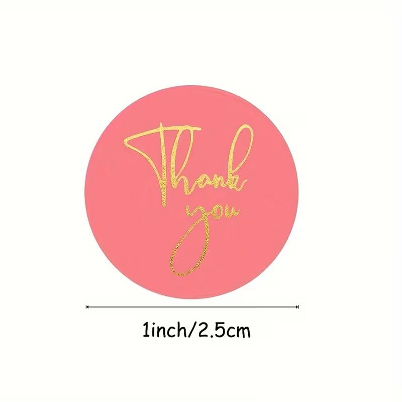 500pcs/Roll, Golden Font Thank You Stickers, Adhesive, 2.54 Cm - color: Colorful 4