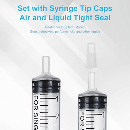 20 Pack 3ml/cc Syringe with Cap, Small Plastic Syringes without Needle, Individually Wrapped, for Liquid Oral Measurement, Scientific Lab, Colostrum Collect, Feeding Pet, Watering