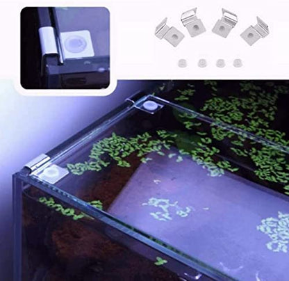 4Pcs Aquarium Cover Clip, Fish Glass Covers Clips Stainless Steel Material Aquarium Glass Cover Support Bracket Universal Lid Clips for Rimless Tanks(10mm) - color: 10mm