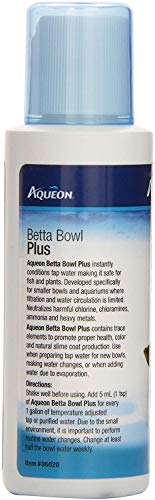 Aqueon 3 Pack of Betta Bowl Plus Water Conditioner & Dechlorinator, 4 Fluid Ounces Each - size: 4 ounces - Betta