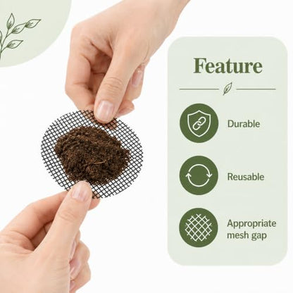 200 Pcs Plant Pot Hole Mesh Pad Mesh for Plant Drainage Meshes Round | Mesh Bonsai, Bottom Grid Mat Screen Cover Pad, Substrate Barrier Meshes, for Plant Terrarium Potting Mats, Prevent Soil Loss