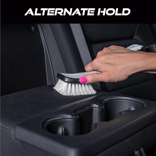 VIKING Upholstery Cleaner Scrub Brush Accessory for Cars | Cleaning Brush for Seat Covers and Car Detail Kit, Ergonomic Grip