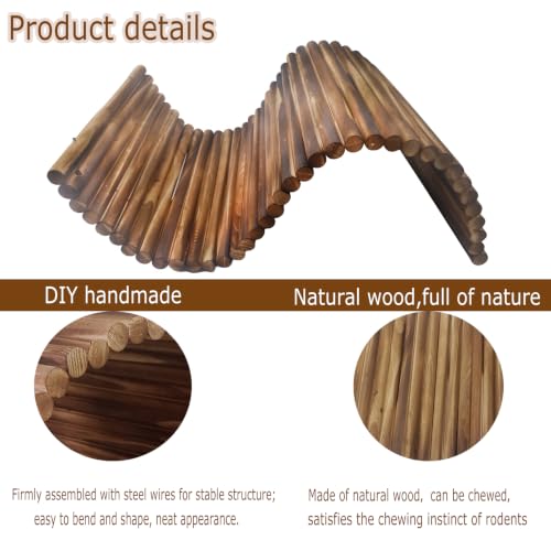 kathson Guinea Pig Wooden Bridge Ladder（15.8 x 7.9 in）, Wooden Flexible Hideout - Extra Large Wooden Rabbit Climbing Tunnel Hideaway for Bunny Guinea Pig Chinchillas Hedgehogs and Other Rodents - size: XL-Smooth(15.8 x 7.9 inches)