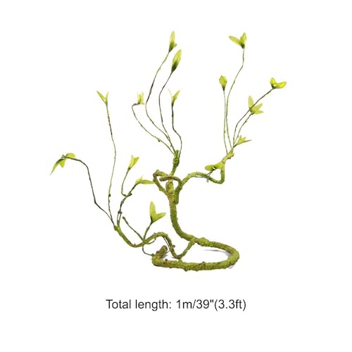 MiOYOOW Reptile Climbing Branch, Bendable Bearded Dragon Jungle Vines Flexible Terrarium Plants Decor for Lizards Tortoises Snakes Frog Geckos