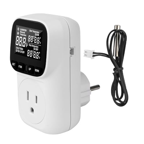 Diymore Digital Temperature Controller Outlet - Precise Heating/Cooling Control for Greenhouse, RV & Incubator (5A/1800W, -40°F to 210°F) - color: Digital Temperature
