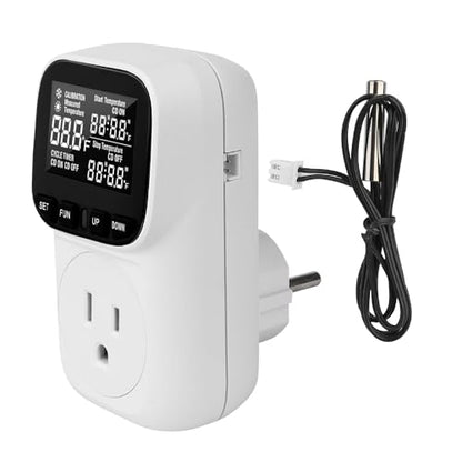 Diymore Digital Temperature Controller Outlet - Precise Heating/Cooling Control for Greenhouse, RV & Incubator (5A/1800W, -40°F to 210°F) - color: Digital Temperature