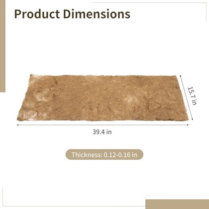 Coconut Coir Mat, 39.4 x 15.7 in Non-Slip Cuttable Coconut Fiber Rug, Warm Floor Liner for Plants, Reptiles, Animal, Indoor or Outdoor Use Coir Fiber Cushion