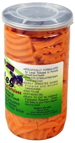 Nature Zone Bites Ready to Eat, Melon Flavored, Gelled Food for Large Tortoises, Sulcata, Leopard, Red-Footed, Desert, Marginated, Elongated Waffle Cut, 16 oz