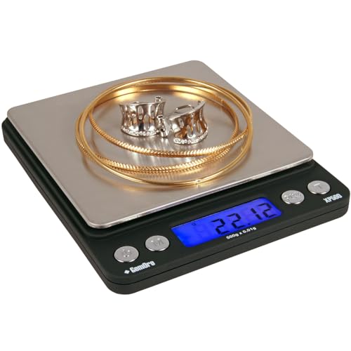 GemOro Platinum XP500 | Jewelers Pocket Scale | Countertop Portable Scale with Durable Precision | Digital Accurate Tool with Expert Professional Reading & Accuracy 500g x 0.01g Readability (Silver)