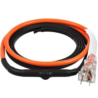 VEVOR Self-Regulating Pipe Heating Cable, 3FT 5W/FT Heat Tape for Pipes Freeze Protection, Water Pipe Heat Cable with Built-in Thermostat Protects PVC Hose, Metal and Plastic Pipe from Freezing - size: 3FT