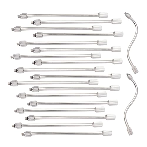 20 Pack Brass Misting Nozzles with Flexible Copper Extensions,10/24 UNC Thread,Outdoor Misting System Components for Garden Cooling & Humidification (5.6Inch) - size: 5.9"