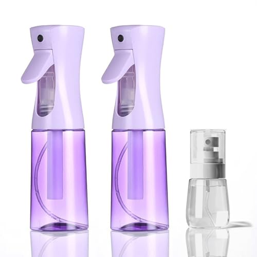 3 Pack Spray Bottles, 2-Pack Continuous Spray Bottles,Fine Water Mist Spray Bottles for Hair 6.8 OZ (200 ML) and 1oz 30ml Travel Spray Bottle Mister for Cleaning,Hairstyling,Plants,Barbers,Pets Purple - color: Purple