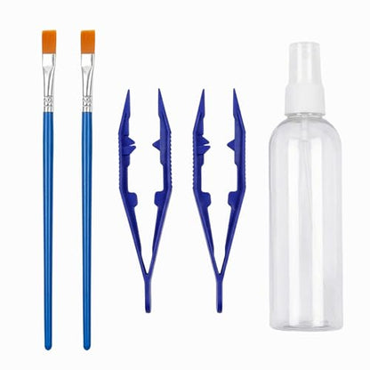 Jumping Spider Accessories Kit 5 Pcs,Spider Enclosure Starter Kit with Bottle,2 Soft Paint Brushes for Gentle Handling & 2 Plastic Feeding Tweezers for Care Tools