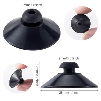 OIIKI 15PCS Fish Tank Suction Cup Clips, Aquarium Suction Cup Camp Clips | Black Plastic Fish Tank Accessories for Fish Tank Attachments for Tank Pump, Overhead Line Tube, Fish Tank Aeration Setup - color: Black,15pcs