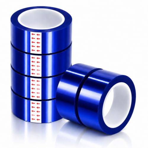 UTNVBTR 6 Rolls 20mm x33m(108ft) Blue Heat Resistant Tape，Heat Transfer Tape for Heat Sublimation Press Vinyl，and Fixing of Electronic Parts During Processing，No Residue
