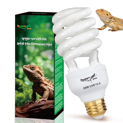UVB Bulb for Reptiles, 10.0 26W UVB Light for Reptiles, Hygger zoo UVA UVB Reptile Light Bulb Reptile UVB Bulb UVB Light for Bearded Dragon Turtle Lizard Reptile Lamp Terrarium Lamp for Desert Reptile - size: 10.0-6.1 Inch