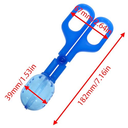 2PCS Reptile Feeding Clamp Tool Reptile Tortoise Lizard Horned Frog Spider Feeding (Black + Blue)