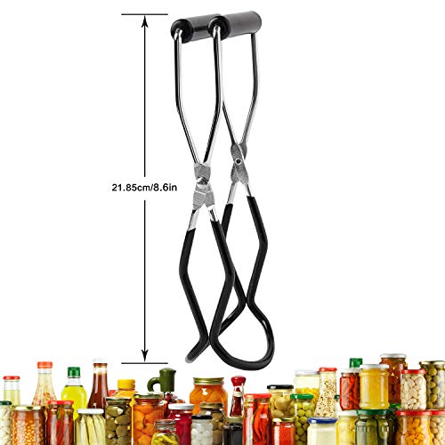 Canning Jar Lifter Tongs, Canning Supplies | Stainless Steel Jar Lifter with Grip Handle for Home Kitchen, Black - color: Black
