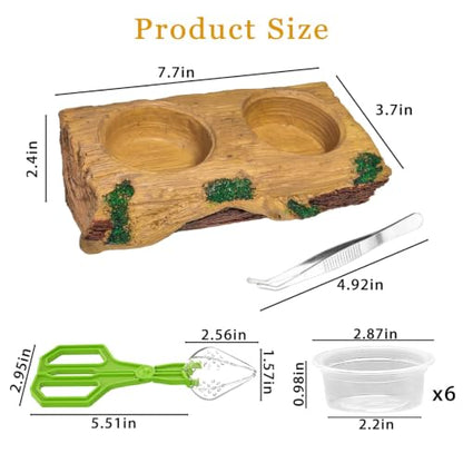 Tfwadmx Magnetic Reptile Feeder Ledge, Gecko Feeder Ledge with 6 Cups Reptile Feeding Bowls Food Dish Water Bowl Tank Accessories for Lizards Chameleons Frog - color: Yellow