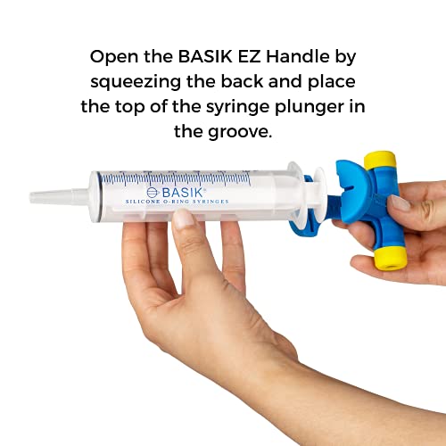 BASIK EZ Syringe Handle, Small - Medium | Perfect For Enteral Feeding, Tube Feeding, Available In 2 Sizes, Syringe Not Included - size: Small - Medium