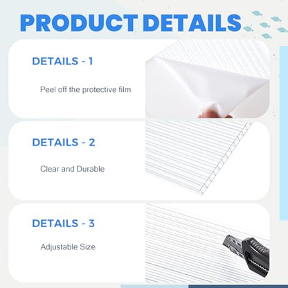 Sieral Aquarium Canopy Set Polycarbonate,20 x 10 Inch,Clear,1 Pcs - color: Clear, size: 20 x 10 Inch