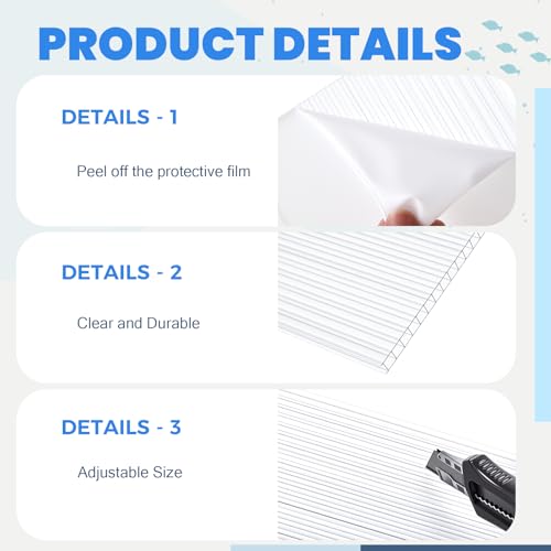 Sieral Aquarium Canopy Set Polycarbonate,36 x 18 Inch,Clear,1 Pcs - color: Clear, size: 36 x 18 Inch