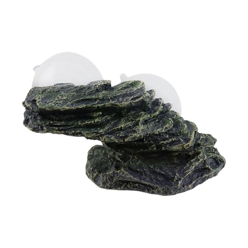 Turtle Basking Platform Aquarium Tortoise Climbing Platform Dock | Artificial Stepped Ladder Turtle Platform Decoration with 2 Suction Cups, for Snakes Horned Frog（Small Stepped Ladder Style） - color: Grey-s