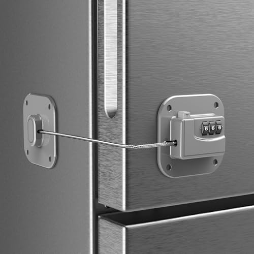 Refrigerator Lock, Combination Lock for Refrigerator Cabinets, Drawers, Heavy Duty Fridge Lock, Easy Install No Keys Needed (Gray-1Pack) - color: Grey-1Pack