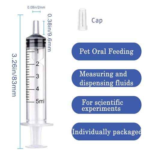 5ml Syringe for Liquid,Syringe Without Needle,Sterile Individually Packed 10pcs. - size: 5ml-10pcs
