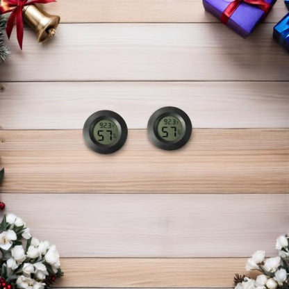 SECFOU 7pcs Mini Digital Thermometer Hygrometer for Terrarium, Compact Portable Plastic Temperature and Humidity Gauge for Indoor Home Use