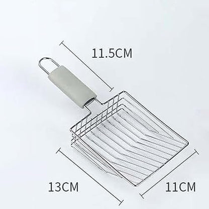 Easy Litter Metal Mesh Cat Litter Scoop, 9.65 × 5.51 in, Ergonomic Handle Sifter for Cat Boxes and Reptile Terrariums