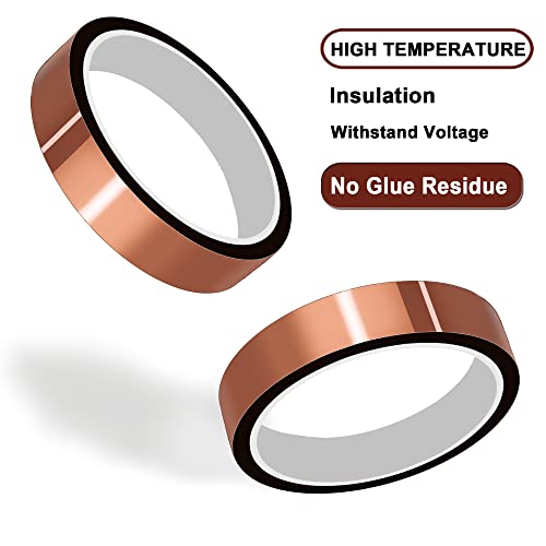 High Temperature Tape Heat Tape Heat Resistant Tape Heat Transfer Tape Heat Tape for Sublimation No Residue 10mm X 33m 108ft (Yellow-2 Roll) - color: A-Yellow-2 Roll