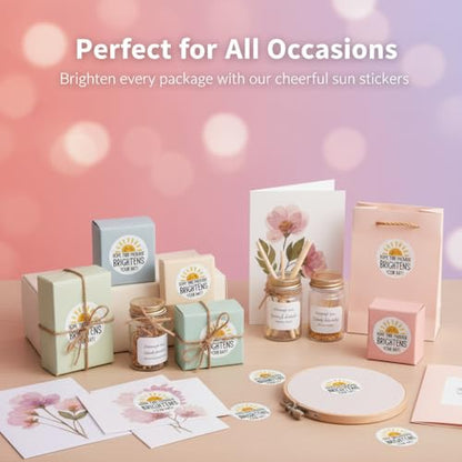 1000Pcs Happy Sun Thank You Stickers, Packaging & Envelope Seals | 1000Pcs happy sun thank you stickers; self-adhesive accents for packaging, envelopes, crafts, gifts, or parties. - color: 1000pcs- Sun Thank You Labels