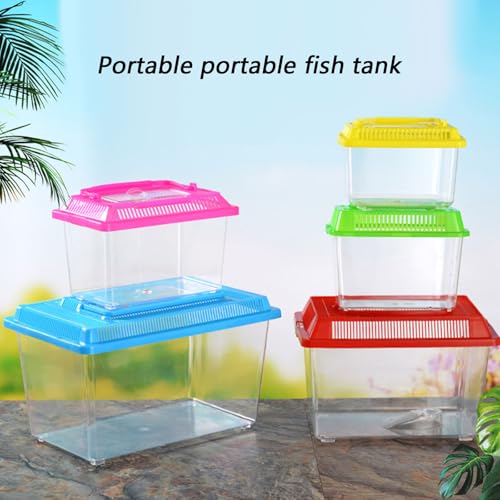 Portable Reptiles Tanks Box Including Feeding Port Observation Window for Lizards Breeding Case Large Lizards Habitat Box Featuring Ventilated Cover - size: 27x17x14cm