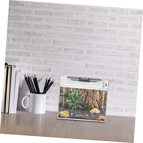 1pc Reptile Feeding Box Transparent Pet Display Container for Lizards Snakes and Turtles Lightweight and Compact Crawling Ventilation for Easy Observation and Cleaning