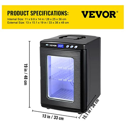 Happybuy Black Reptile Incubator 25L Digital Incubator for Small Reptiles with Cooling and Heating 5-42C - color: Black