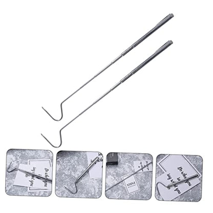 2pcs Retractable Snake Grabbers Sturdy Reptile Hooks for Safe Catching and Handling of Snakes and Reptiles Stainless Steel Construction Long Portable and Lightweight Design
