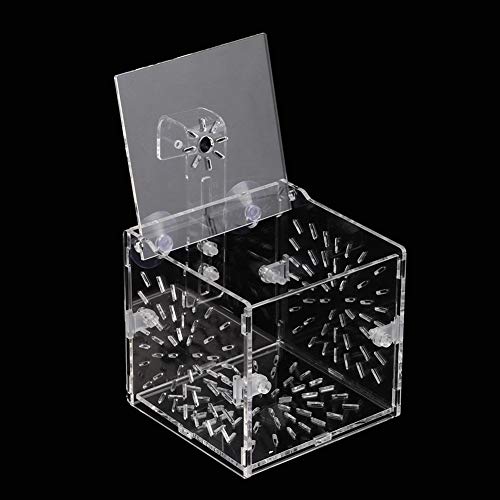 Fish Isolation Breeder Box, Clear Acrylic Breeding Incubator with Divider and Dual Mounting for Aquarium Fish Tank Transparent 3.94 x 3.86 x 3.94 in 1 Pack