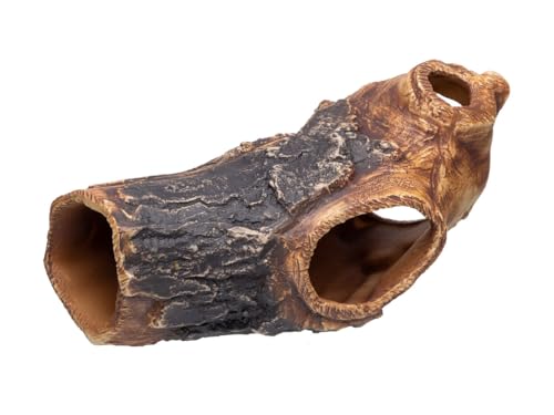 Aquarium Cave - Ceramic Betta Fish Tank Decor - Natural Aquarium Decor - Large Reptile Hide - Fish cave Hideout - Snake Hide - Cave for Cichlids and plecos (Tree Lodge)