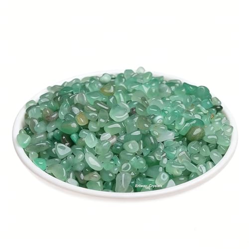 Erliway Green Aventurine Crystal Chips Bulk for Vase Filler, 0.5 lb 7-9 mm | Natural Crushed Crystal Stone for Spell Jar, Aquarium Gravel, Reiki Healing Meditation, Jewelry Making, Resin Art, Home Décor - color: Green Aventurine