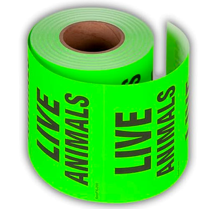 Kenco 3" X 5" Live Animals Fluorescent Shipping Label Stickers for Shipping and Packing - 500 Adhesive Labels Per Roll (5 Pack) - size: 5 PACK