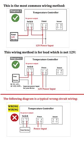DC 12V Fahrenheit Digital Temperature Controller 10A | 1 Relay, with NTC 10K Sensor